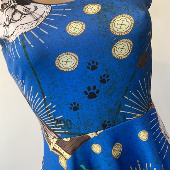 COWCOW  Lovely 🏴‍☠️ Pirate Cat theme, womens DRESS size MEDIUM - Picture 8 of 12